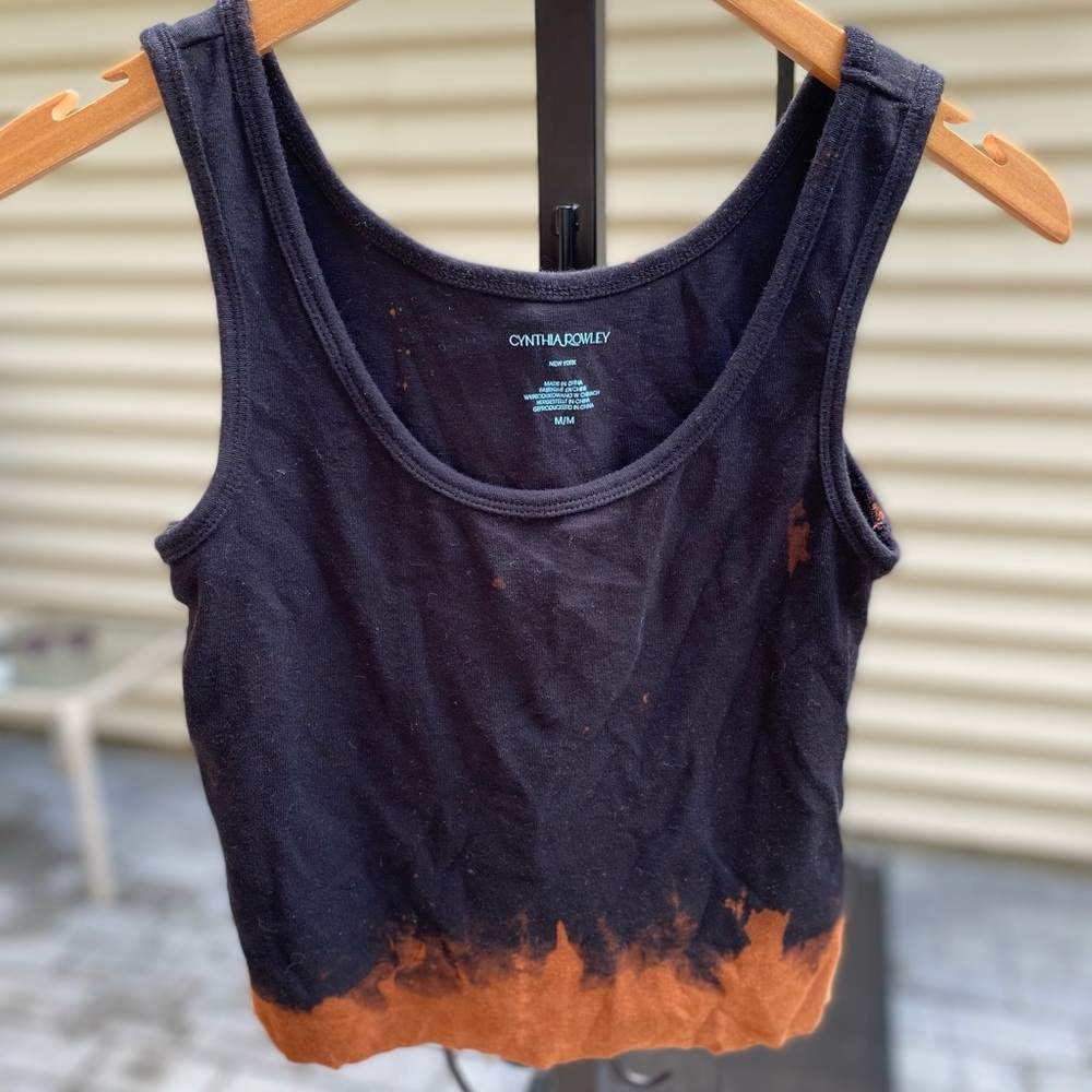 Bleached distressed vintage crop top